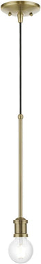 Livex Lighting Lansdale 1 Light Pendant in Antique Brass (47161-01)