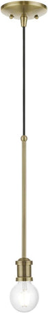Livex Lighting Lansdale 1 Light Pendant in Antique Brass (47161-01)