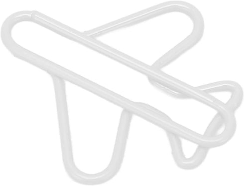 Paper Clip Holder for Desk, 100 Pieces Cute Paper Clips, Anti Slip Light Durable White Plane Shape Fancy Paperclips for