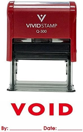 Self Inking Rubber Stamp (Red Ink) by Void by Date, Large