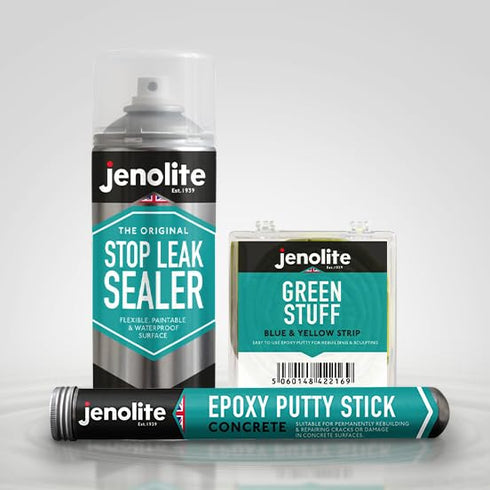 JENOLITE Stop Leak Sealer Spray, Waterproof Sealant, Fills, Seals & Stops Leaks, WHITE, 400ml