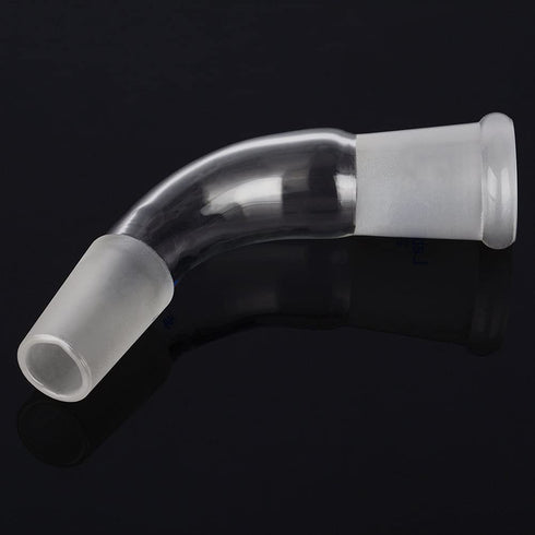 Glass 105 Degree Distillation Adapter, Borosilicate Bent Adapter with 24/40 Joints for Lab Supply