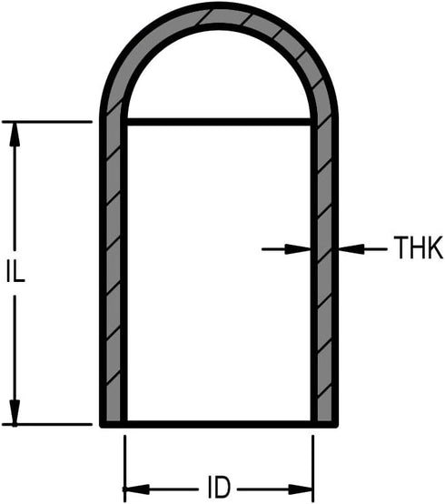 Protection Force Round Cap for 1-1/8" 27 28 mm OD X 38mm Length (Pack of 10) Pipe Post Tube End Cover