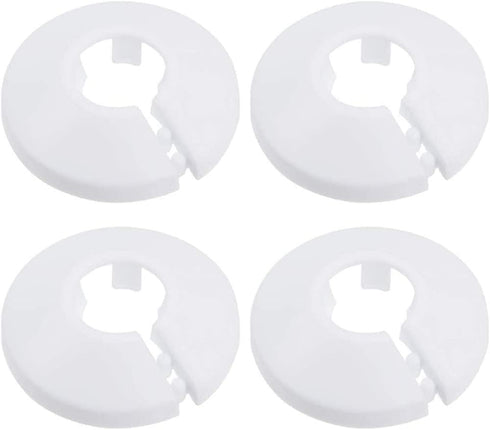 Wall Flange Cover Collars: Plastic Radiator Pipe Collars, 4 Pieces for Water Pipe Drain Line Flange Decoration (12)