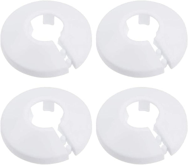 Wall Flange Cover Collars: Plastic Radiator Pipe Collars, 4 Pieces for Water Pipe Drain Line Flange Decoration (12)