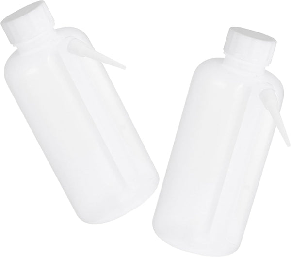 RUNROTOO 2pcs 500ml Wide Mouth Wash Bottles Reusable Portable Squeeze Bottles for Laboratory