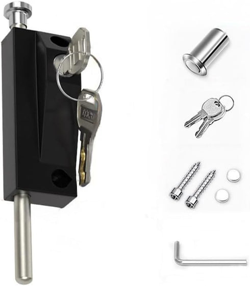 PINGPINGXIE Patio Door Lock for Enhanced Home SecurityPatio Doors Black Auxiliary Security Lock, Sliding Patio Door Two