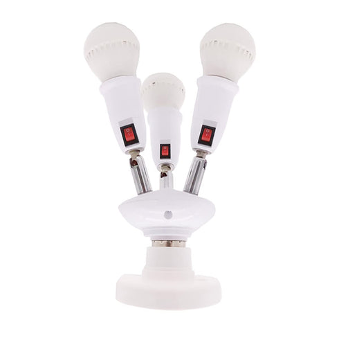 CLWHJ 3 in 1 E26/E27 Splitter Socket Adapter - 360 Degrees Adjustable, Max Watt 180W
