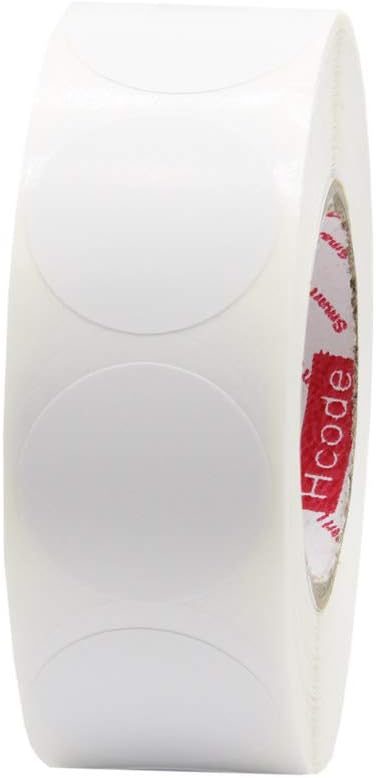 Hcode 1 Inch Color Coding Label Price Stickers, 1000 Pieces Garage Sale Blank Round Adhesive Dots, Glossy Writable Paper