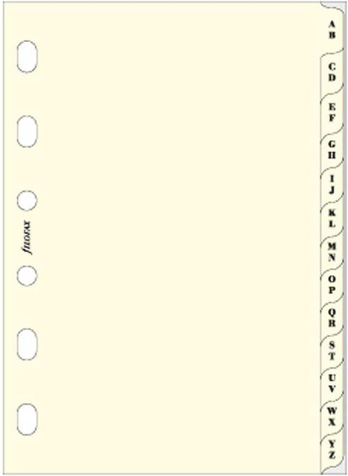 Filofax Pocket A-Z Index Cream (B211664)