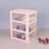 Desktop 3 Drawer Organzier, Pink Plastic Small Drawer Organizer, Desktop Organizer for Office Home and Bathroom by Gonice