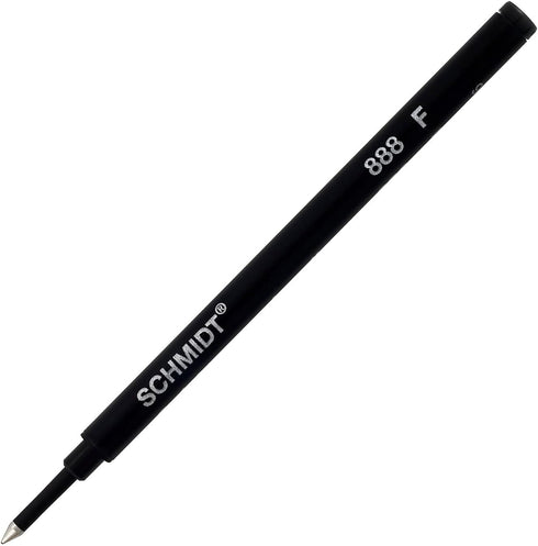 Schmidt 888 Technology Ceramic Rollerball Plastic Tube Refill, Fine Point 0.6mm, Black, 2 Pack Blister (SC58108).