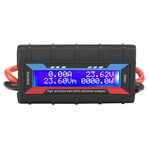 High Watt Meter Voltage Amp Meter Power Analyzer with LCD Screen for RC, Battery, Solar, Wind Power (150A)