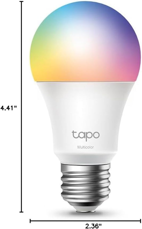 Bulbs, 16M Dimmable, Setup, A19, 60W 800LM CRI>90, 2.4GHz L531E Tapo TP-Link Smart Light Colors RGBW, Alexa