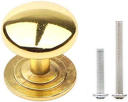Set of 6 Modern Round Cabinet Hardware Knob, Kitchen Drawer Dresser Handles, Gold, Single Hole Pull for Furniture