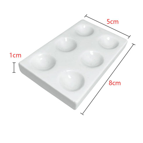 1PC White Porcelain Spot Plate, 6 Wells Laboratory Spotting Reaction Plate for Chemical Testing