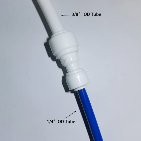 Malida Acetal Copolymer Tube Fitting, Reducing Straight Union, 3/8" x 1/4" Tube OD, Pack of 10
