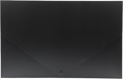JAM PAPER Plastic Portfolio with Snap Closure, Large, 11 x 17 x 3/4, Black, Sold Individually