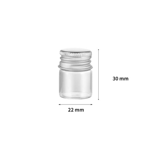 100PCS 5ml Clear Liquid Sample Glass Vials with Screw Caps and Plastic Stoppers, Includes Pipette and Labels