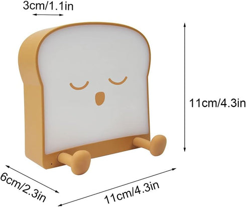 TTBDDDYH LED Kids Toast Night Light, with USB Rechargeable Port Bedside Lamp, Children's Bedroom Bedside Sleep Light