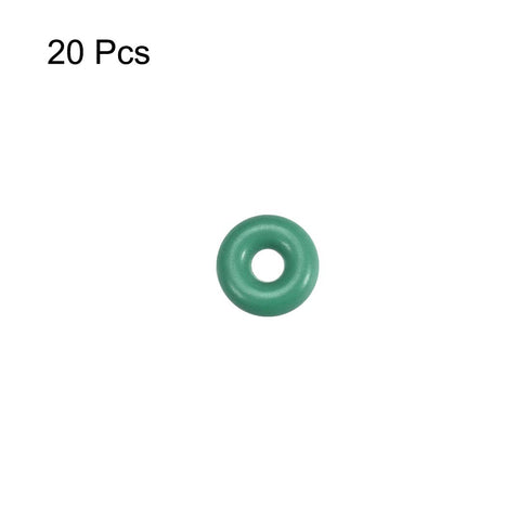 uxcell Fluorine Rubber O-Rings, Green, Pack of 20, 5.5mm OD, 1.7mm ID, 1.9mm Width FKM Seal Gasket