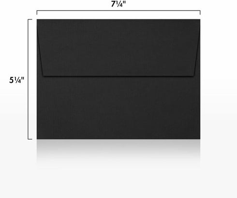LUXPaper A7 Invitation Envelopes, Black Linen, 5 1/4" x 7 1/4", 80lb Text, 250 Qty, Peel & Press