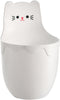 Wall-mounted Pen Holder and Pencil Storage Organizer, White Cartoon Cat Design, Nail-free