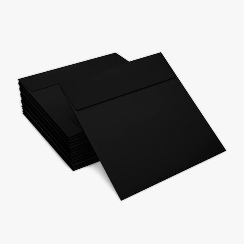 LUXPaper 5" x 5" Square Invitation Envelopes | Peel & Press | Midnight Black | 80lb. Text | 50 Qty