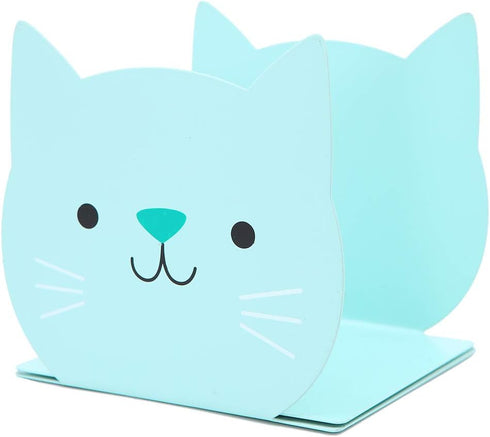 Lovely Cat Pattern Kids Bookends Student Book Ends Metal Office Desk School Library Decoration Bookshelf Book Organizer