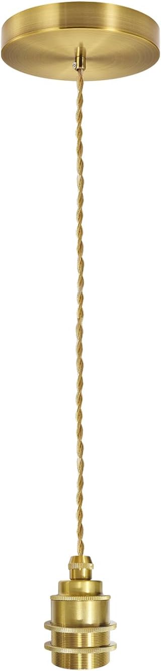 1-Light Gold Pendant Light Kit Mini Pendant Lights Cord 4.92ft Adjustable E26
