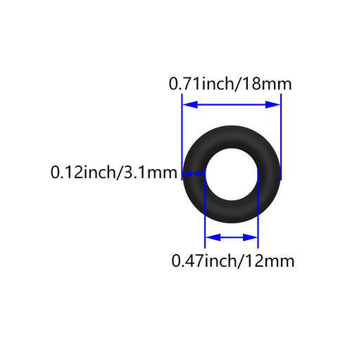 Othmro 50Pcs Nitrile Rubber O-Rings, 3.1mm Wire Dia, 18mm OD Metric Sealing Washers for Oil or Air Sealing, Black