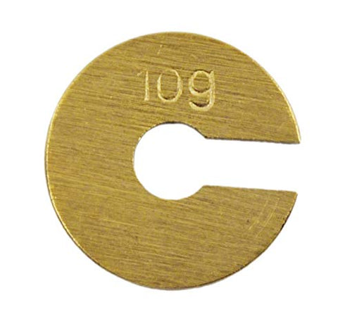 EISCO Slotted Weight Set, 100g - Brass with Hook, Removable Weights - 10g Each