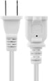 US AC Power Extension Cable Cord, SPT-2 16AWG/2C 125V 13A, 2-Prong Polarized Male to Female Extension Cord, 10 ft, White