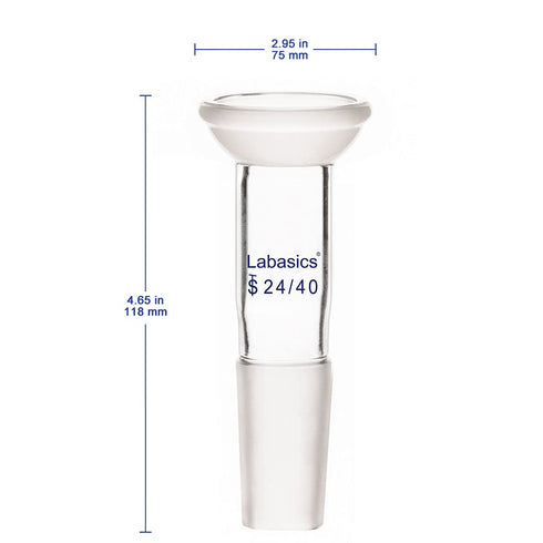 Glass Adapter with Ball Socket, Borosilicate Connecting Adapter with 35/20 Top Spherical Joint for Laboratory Use