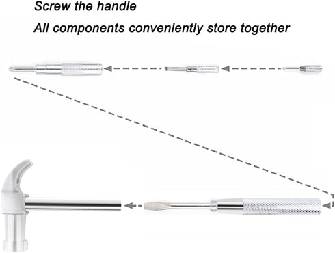 6 in 1 Mini Multifunction Copper Hammer and Screwdriver Kit, Hand Tools for Opening Walnuts and Household Repair