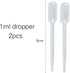 Enslz 50 Pcs Oil Bottles for Essential Oils 1 ml Transparent Glass Vials with Orifice Reducers, White Caps, 2 pcs