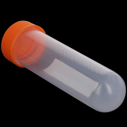 Othmro 50ml 50pcs Plastic Lab Centrifuge Tubes, Round Bottom with Random Color Screw Cap for Sample Storage