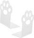Cat Paw Metal Bookends Hollow White Holders for Study Desk and Shelves