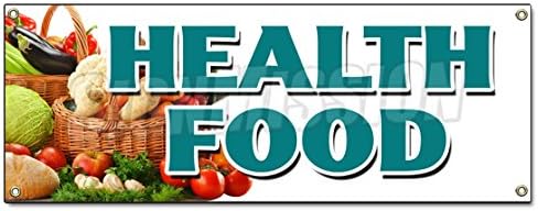 Health Food Banner Sign Vegetarian Vegan Organic GMO Produce Healthy