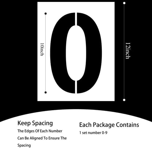 12 Inch Large Number Stencils Reusable Plastic Number Stencils Address Number Painting Stencils Templates for Mailbox Signs Home Address Number(Classic Style)