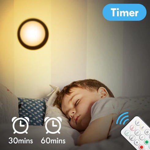 Closet 13 Dimmer, 6 Pack BLS LED Puck Lights with Remote Control, Wireless Under Cabinet & Lighting, RGB Color Changing