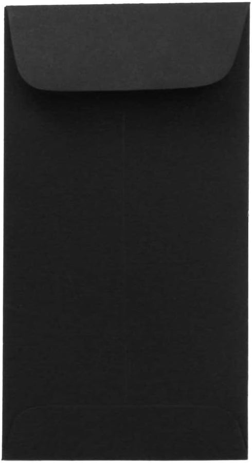 JAM PAPER #7 Premium Coin Business Envelopes - 3 1/2 x 6 1/2 - Smooth Black - 50/Pack