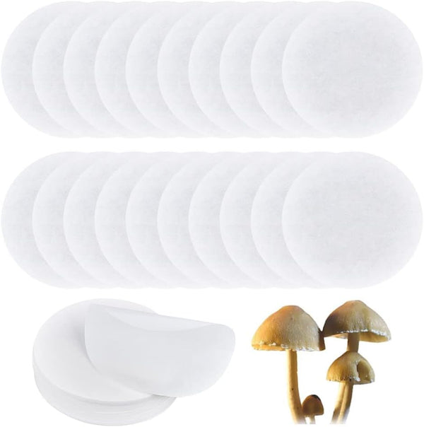 GORGECRAFT 100PCS Synthetic Circular Filter Discs - Laboratory Funnel Filters for Injection Ports