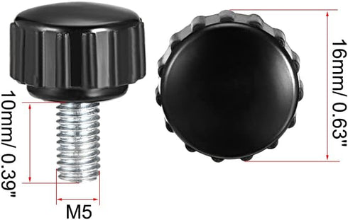 uxcell M5 x 10mm Metric Male Thread Knurled Clamping Knobs, Grip Thumb Screw on Type Hand Clamping Handle Bolt with