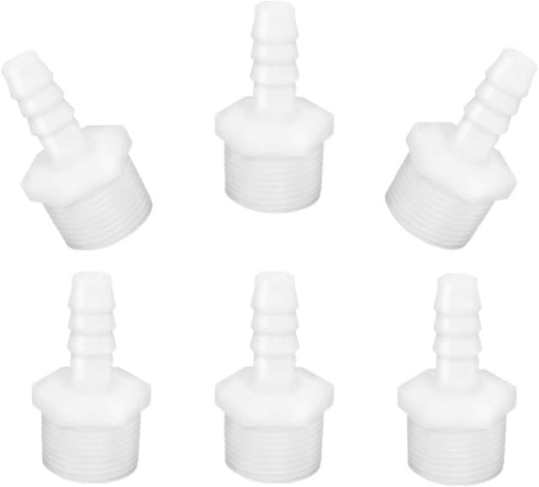 JoyTube 1/2" Barb X 3/4" NPT Male Thread Adapter - Plastic Hose Barb Fittings (Pack of 6)