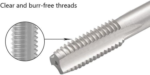 Metric Machine Tap Left Hand for Drilling Tapping on Soft Metal, H2 3 Flutes High Speed Steel Screw Thread Tap M10 x