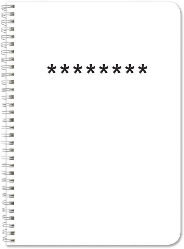 BookFactory Password Organizer Journal - 120 Pages, 5'' x 7'', Thick Translucent Cover, Wire-O Binding (Made in USA)