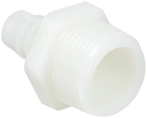 325HB-8-12N-pk10 Par-Barb Male Connector Fitting, Nylon, 1/2" Hose Barb x 3/4" Male NPT, White (Pack of 10)