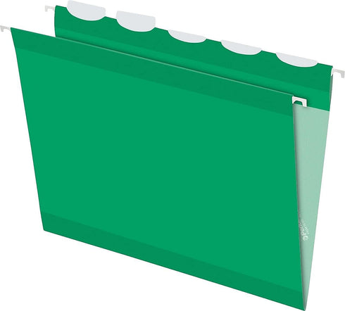 Pendaflex Ready-Tab Reinforced Hanging File Folders, Letter Size, Bright Green, 5 Tab, 25/BX (42626) by Pendaflex