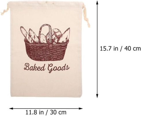 2pcs UPKOCH Bread Bags Portable Reusable Storage Pouches for Homemade Bread Sourdough and Bakery Goods for Parties